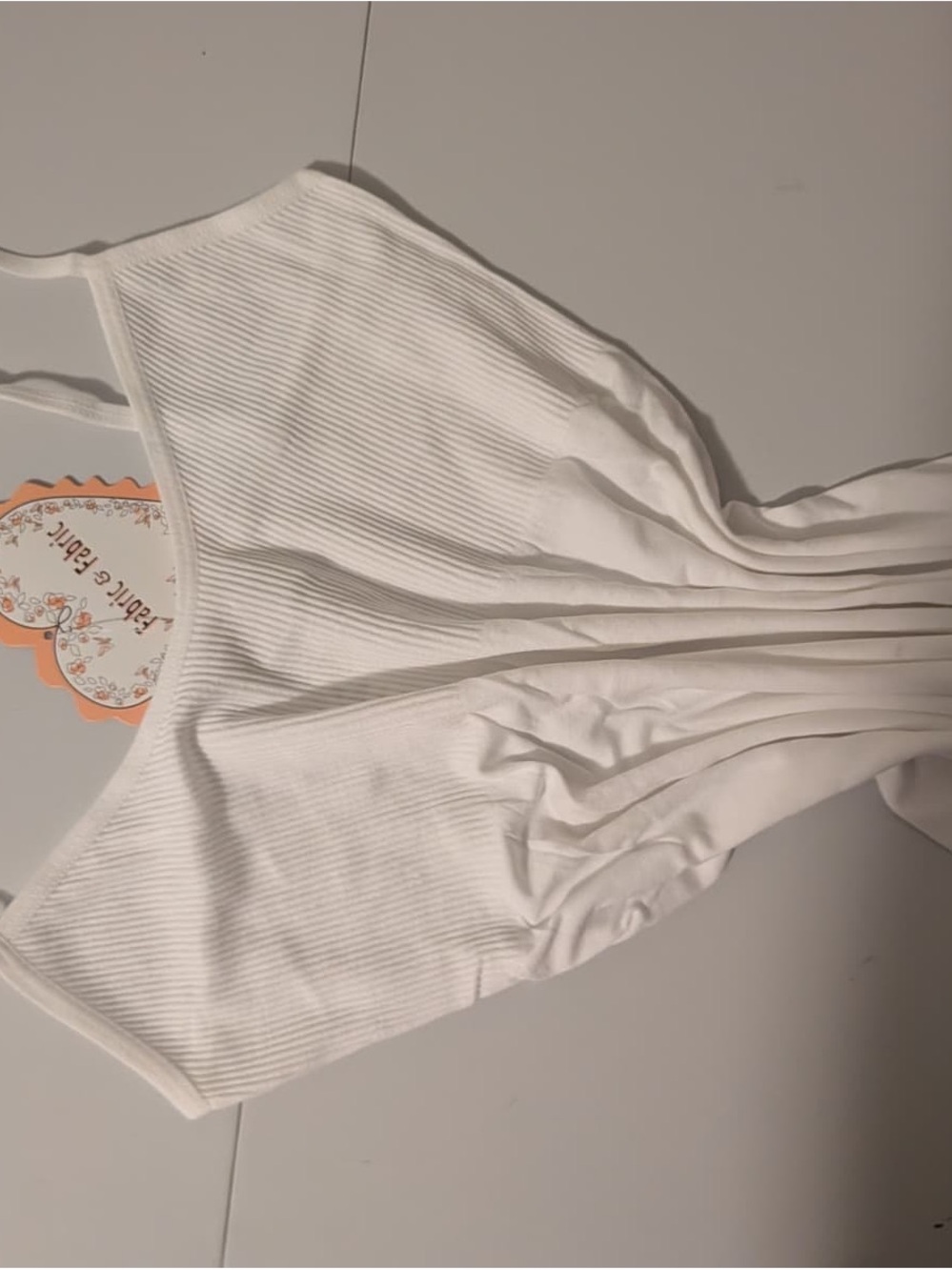 White Ribbed Cami Bralette - Unbranded